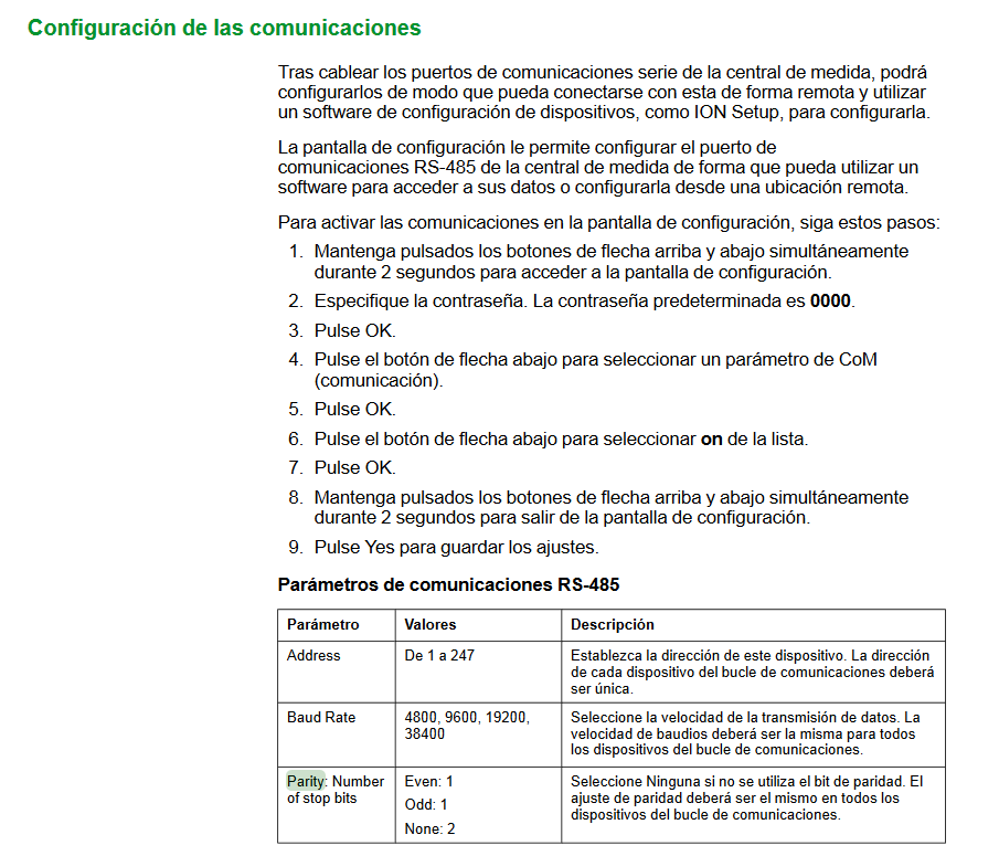 PM2230 manual modbus,  PM2000 PM2120, PM2130, PM2230, PM2100, PM2200, registros, comunicación