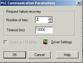 PLC Communication Timeout Parameter