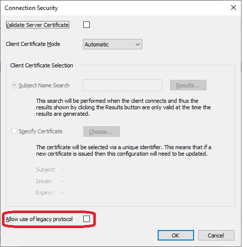 security dialog