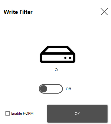 Write Filter OFF