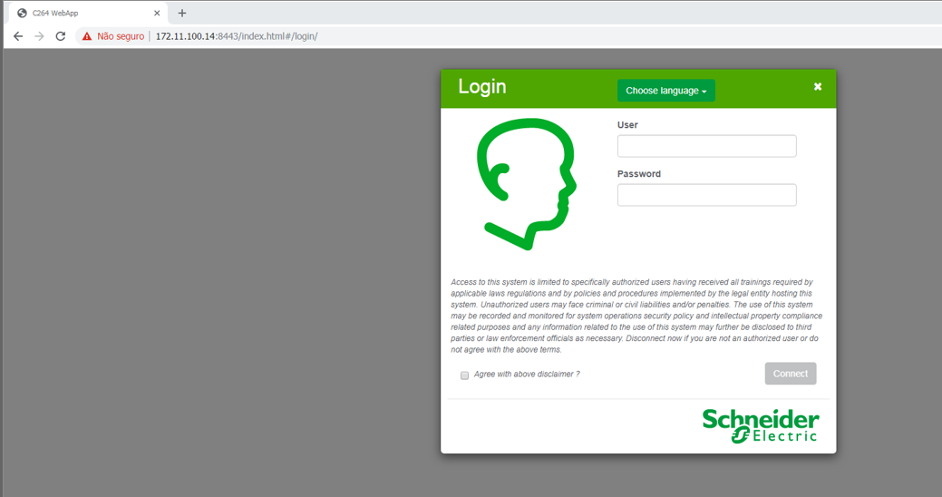 Tela login webCAT