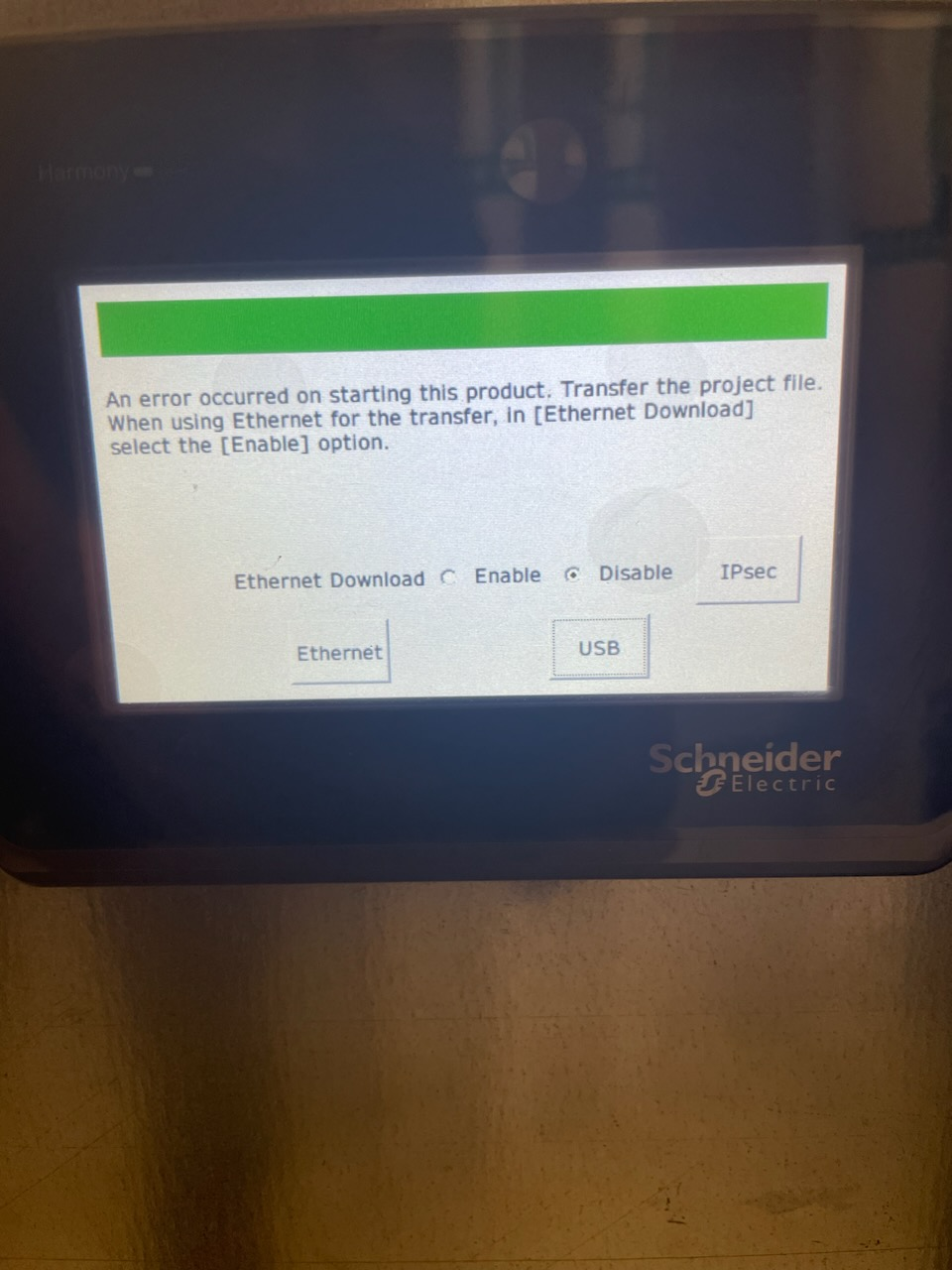 Error message