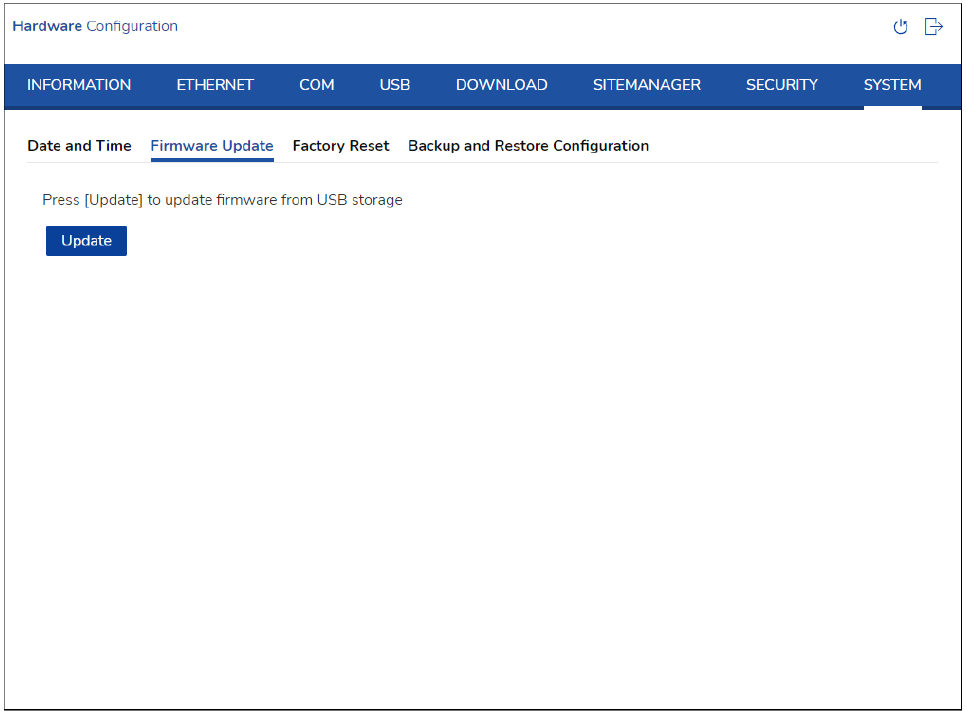 firmware update tab