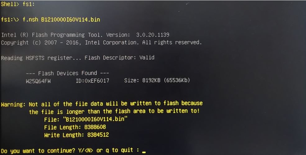 update bin file