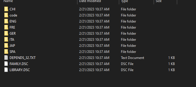Exported files