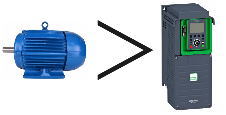 variador de potencia inferior al motor que gobierna