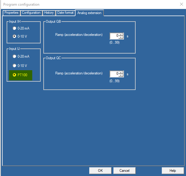 Program configuration
