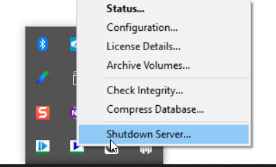 server shut down