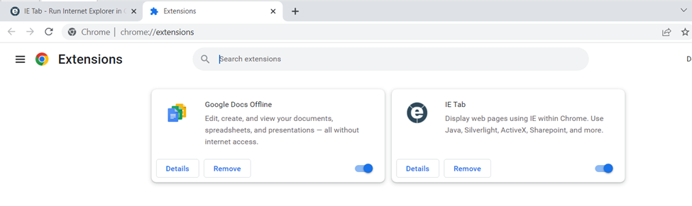 Search IE Tab addon