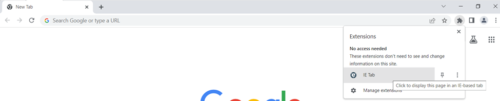 Chrome open IE Tab