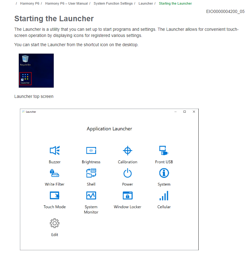 Launcher icon and Top screen