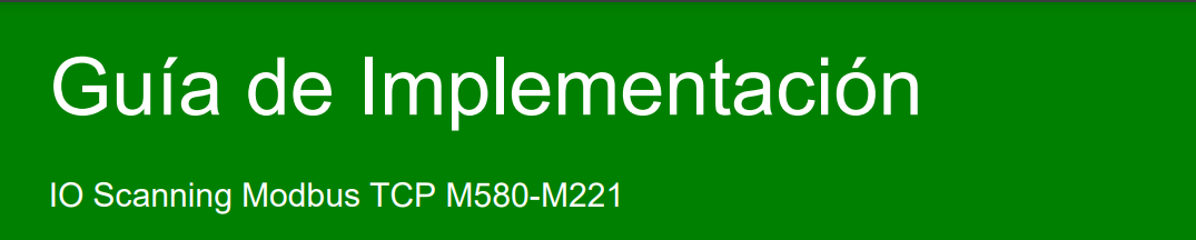 Guía de implementación del servicio IOScanning Modbus TCP/IP entre un M580 y un M221