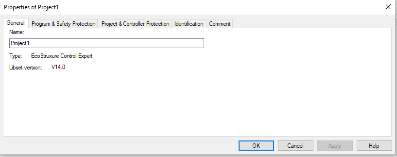 Project Properties popup dialog displaying current Libset