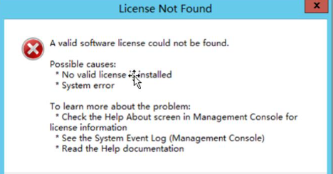 Valid License not found