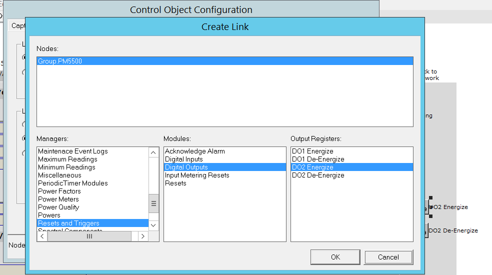 Link Vista control object