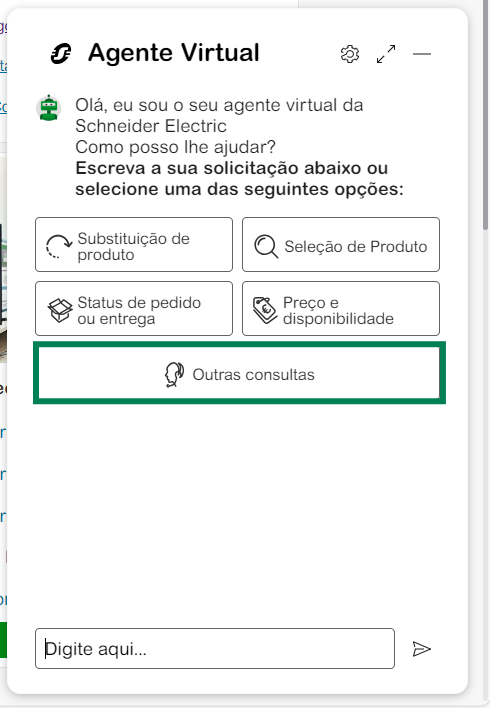 Outras Consultas Chat Agente Virtual