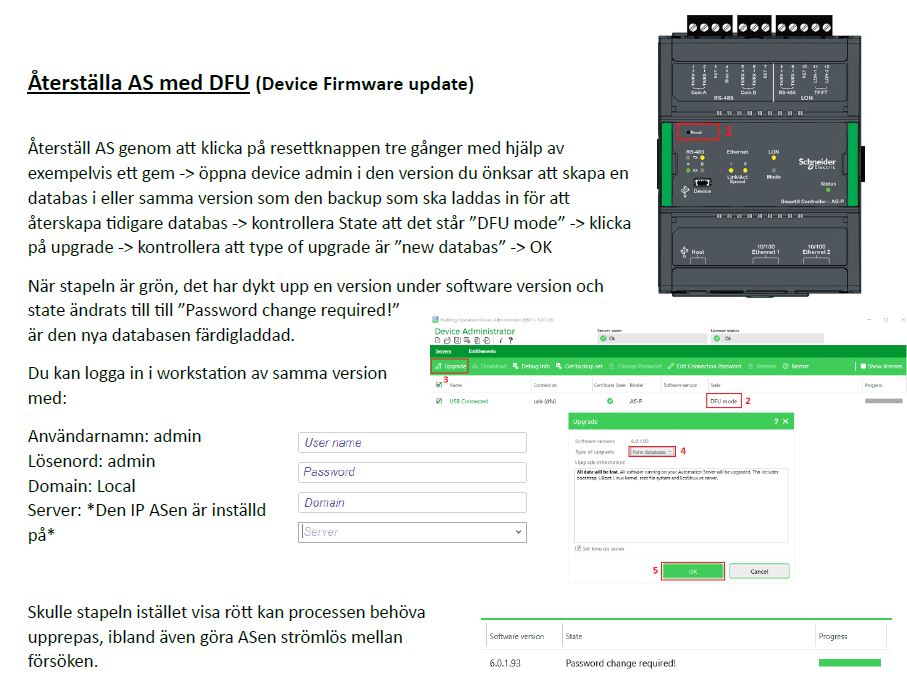 Återställa AS med DFU