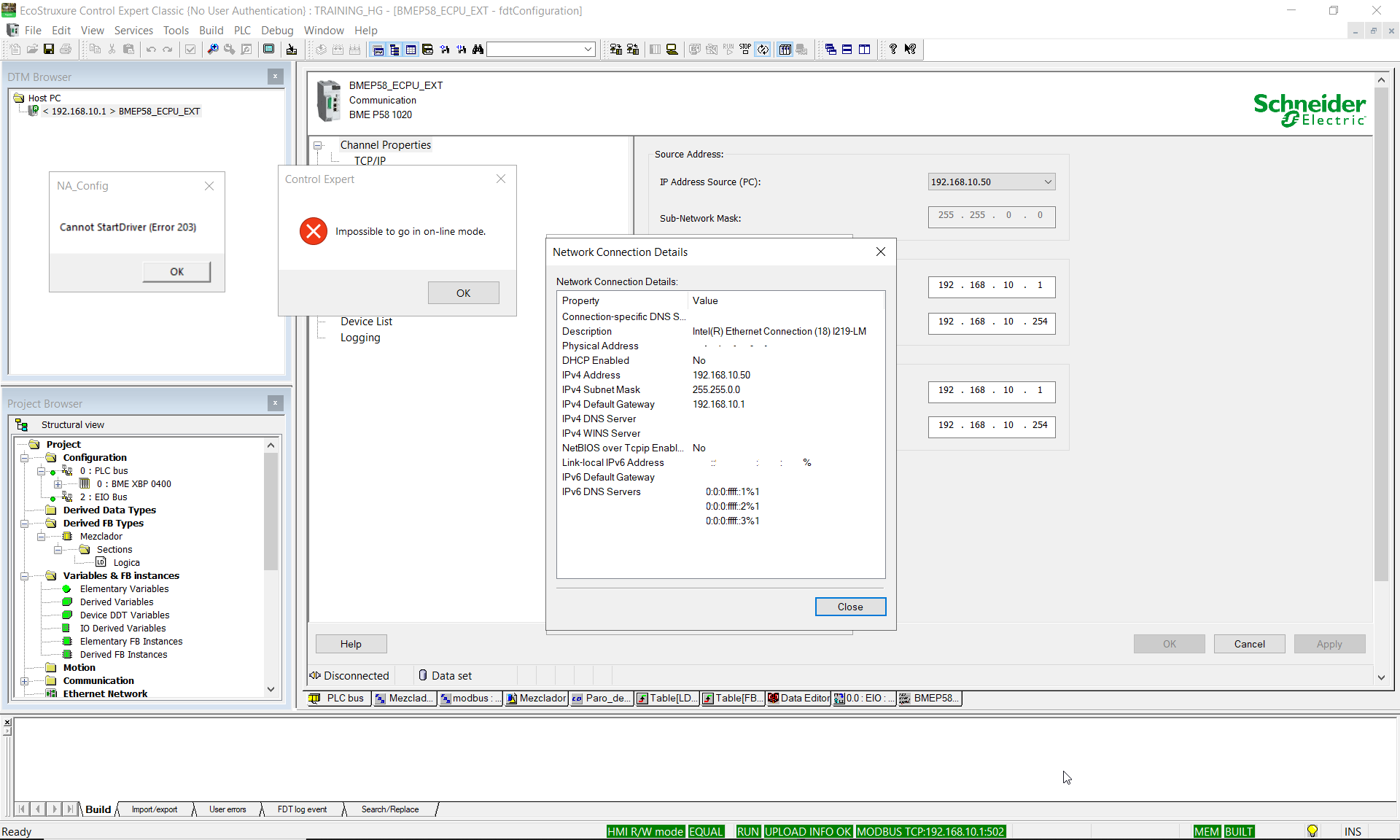 Error message dialogs