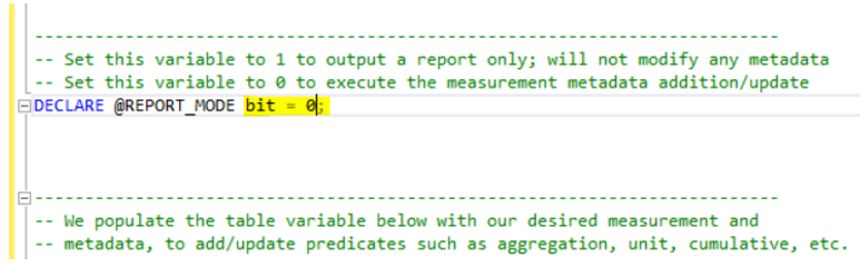 Report mode bit setting Report mode bit setting