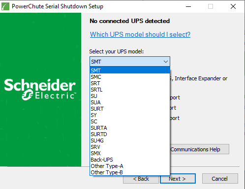 Select UPS Model