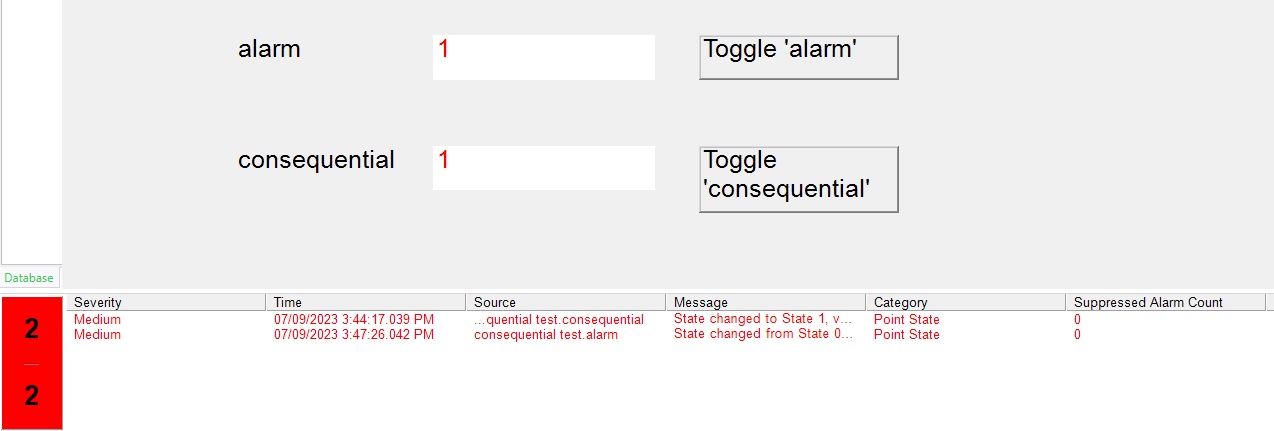 consequential and alarm points in alarm