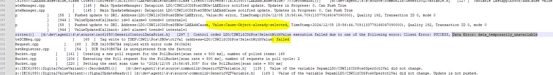 IO server syslog error message