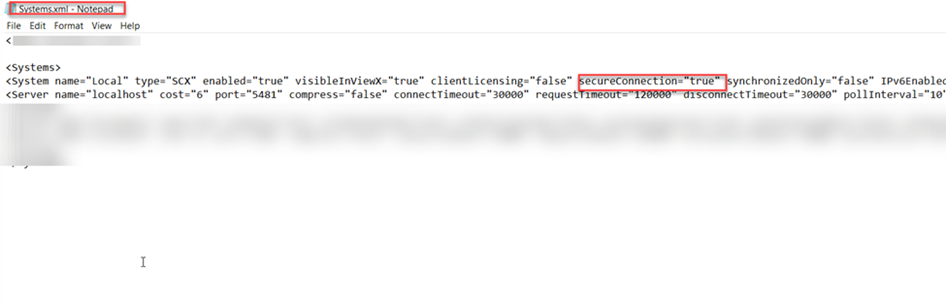 Change secure connection tab to true Change secure connection tab to true