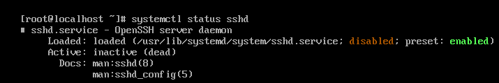 disabled ssh service