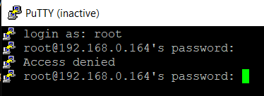 Access denied while using Putty