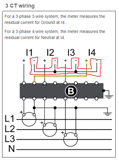 Image of Wiring 3 CTs to I4