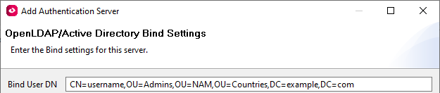 Data Center Expert bind user DN example value