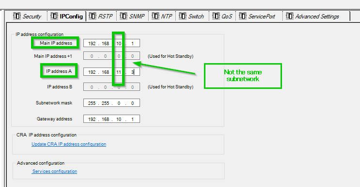 IP Main and IP A example