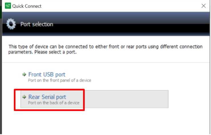 port selection