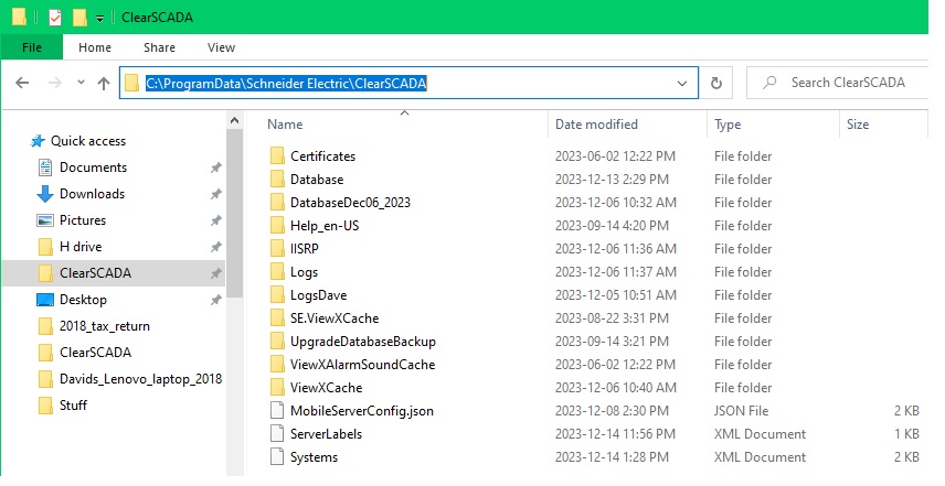 database location