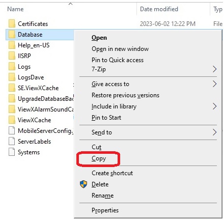 database copy