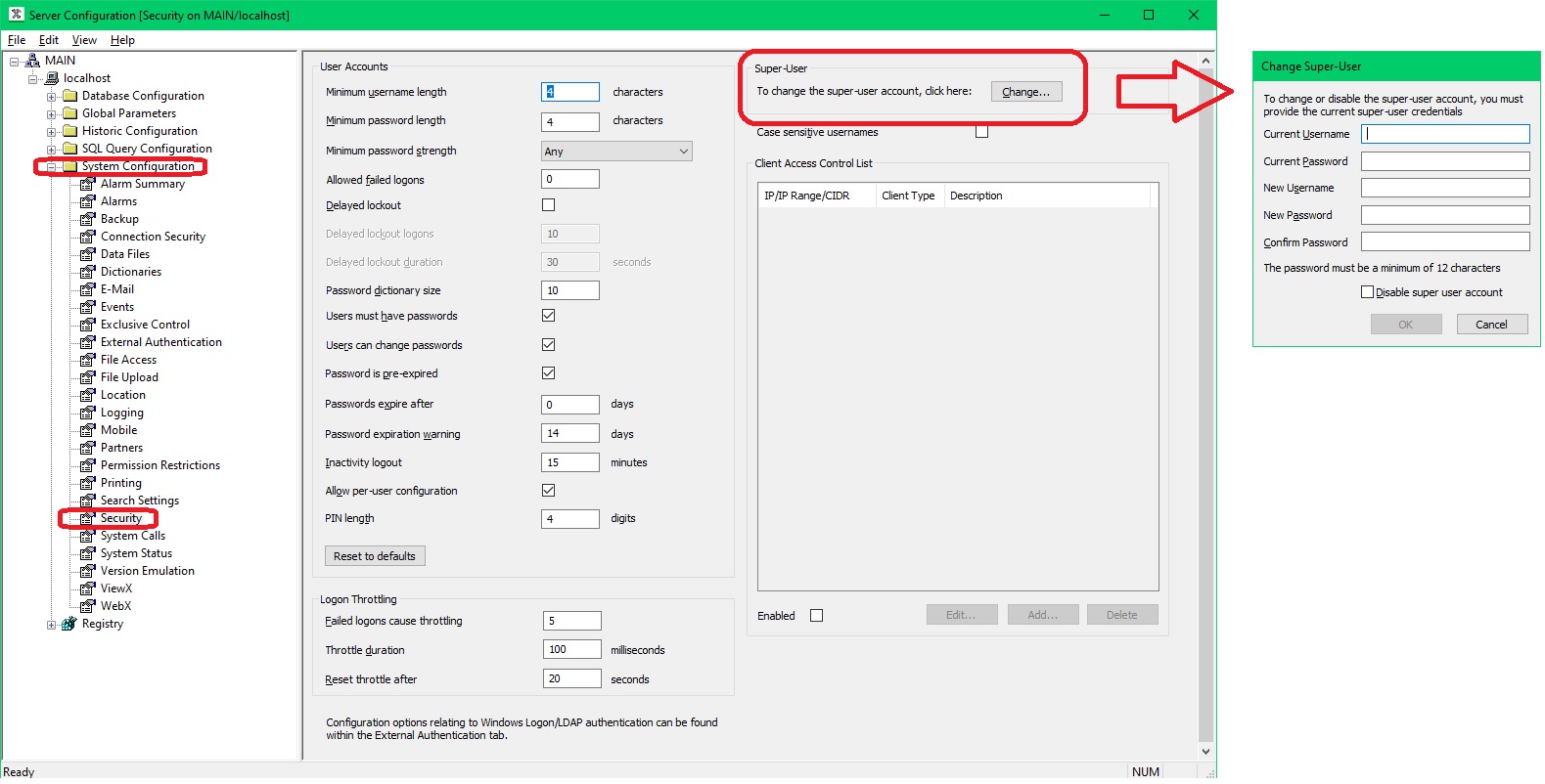 server configuration
