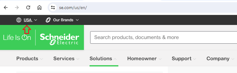 Select region on SE.com