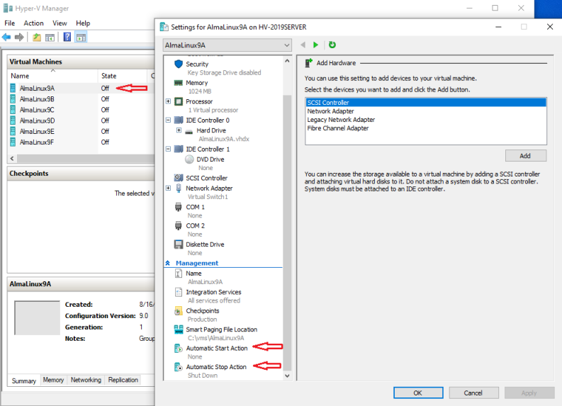 VM Stop and start actions VM Stop and start actions