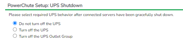 image of UPS shutdown settings within the setup wizard