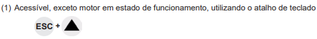 Teclas da IHM do ATS22 para acessar o modo Teste Teclas da IHM do ATS22 para acessar o modo Teste