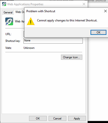 cannot make changes error message
