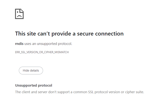 Error connection with Chrome