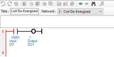 Network 2: Coil 1 De-energized