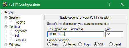 Hot to setup Putty to access the Edge board