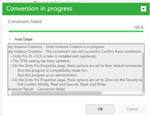 UMAC 3.3.6 Conversion Error