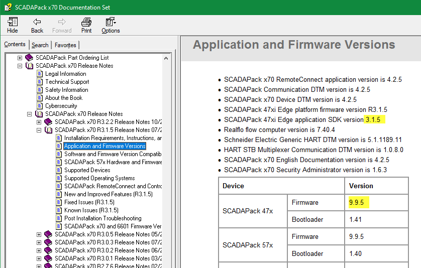 Use release notes to confirm which versions of firmware go together