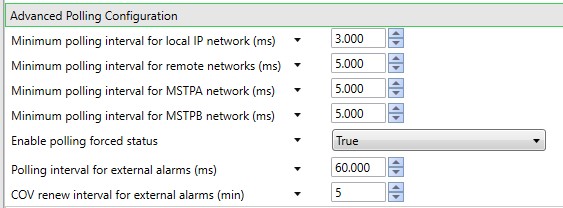 default values for the polling