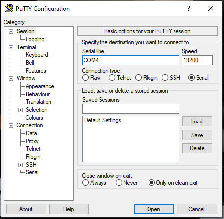 abrir conexao putty