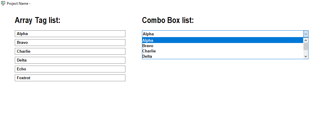 Combo Box list on runtime server