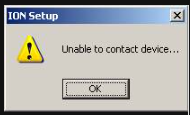 ION Setup Unable to Contact Device